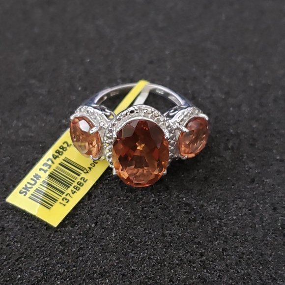 Alexite Diamond Platinum Overlay Sterling Silver Ring Size 6.25 TGW 9.27cts - Picture 4 of 14